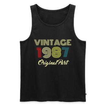Vintage 1987 Original partie hommes femmes 33 anniversaire - Débardeur bio Premium Homme - noir - Devant - Michal (187cm)