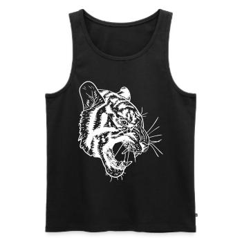 Tieger Head Wilderness Safari Power Cool Gift idea - Männer Premium Bio Tank Top - Schwarz - Vorne - AI Model Male 178 light (178cm)