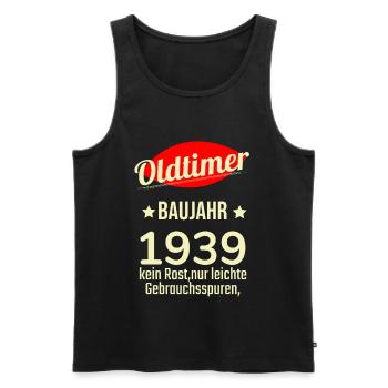 Oldtimer built in 1939 No rust Easily used - Men's Premium Organic Tank Top - black - Front - AI Model Male 178 light (178cm)