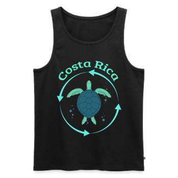 Costa Rica Vintage Tribal Turtle Gift Idea - Débardeur bio Premium Homme - noir - Devant - Michal (187cm)