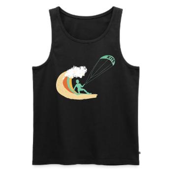 Kite kiting kitesurfing board kiter surfing gift - Men's Premium Organic Tank Top - black - Front - AI Model Male 178 light (178cm)