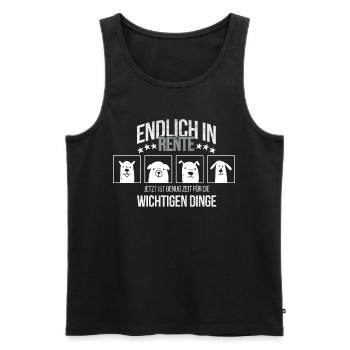 Rentner in Pension mit Hund lustige Sprüche Hunde - Männer Premium Bio Tank Top - Schwarz - Vorne - Michal (187cm)