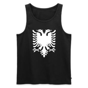 Schwarz Weiße Albanische Flagge Unisex Geschenk - Männer Premium Bio Tank Top - Schwarz - Vorne - AI Model Male 178 light (178cm)