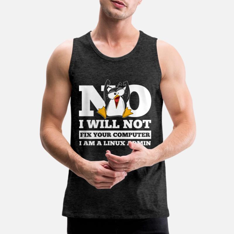 Correction de l'ordinateur Linux SysAdmin Hacker Coder Penguin Débardeur bio Premium Homme