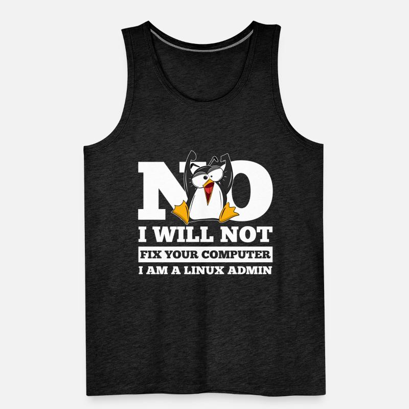 Correction de l'ordinateur Linux SysAdmin Hacker Coder Penguin Débardeur bio Premium Homme