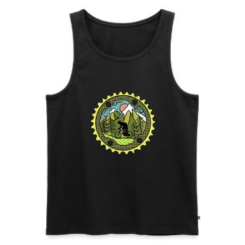 Retro Mountainbike MTB Kranz für Mountainbike Fans - Männer Premium Bio Tank Top - Schwarz - Vorne - AI Model Male 178 light (178cm)