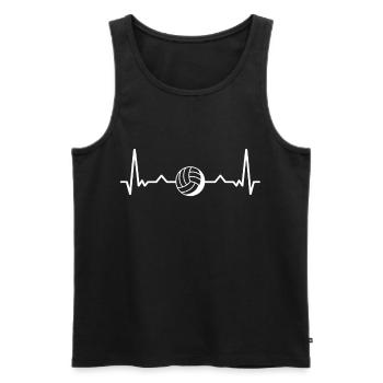 VOLLEYBALL Herzschlag Shirt Sport Volleyball Gift - Männer Premium Bio Tank Top - Schwarz - Vorne - Michal (187cm)