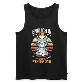 In Rente mit Yoga und Katzen lustige Rentnerin - Männer Premium Bio Tank Top - Schwarz - Vorne - Michal (187cm)