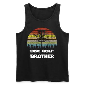 Cadeau de chemise de frisbee de frère de disque de golf rétro - Débardeur bio Premium Homme - noir - Devant - Michal (187cm)