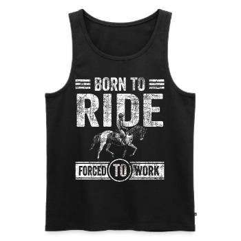Cadeau né pour monter des chevaux - Débardeur bio Premium Homme - noir - Devant - Michal (187cm)