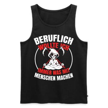 Sensenmann Comedy Tod Schnitter Knochenmann - Männer Premium Bio Tank Top - Schwarz - Vorne - AI Model Male 178 light (178cm)