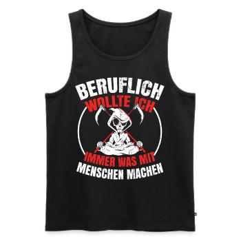 Sensenmann Comedy Lustiges Geschenk Männer Biker - Männer Premium Bio Tank Top - Schwarz - Vorne - AI Model Male 178 light (178cm)