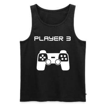 Partnerlook Gamer Player 3 Herren Vater Sohn Shirt - Männer Premium Bio Tank Top - Schwarz - Vorne - Michal (187cm)