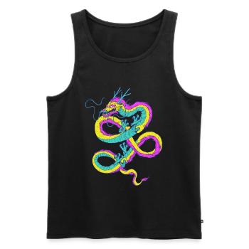 Pansexual Dragon Pan Pride Flag Pansexuality - Men's Premium Organic Tank Top - black - Front - AI Model Male 178 light (178cm)