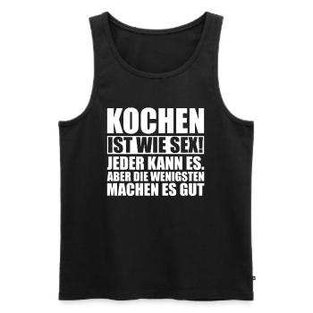 Kochen Koch Lustiger Spruch Geschenkidee - Männer Premium Bio Tank Top - Schwarz - Vorne - Michal (187cm)