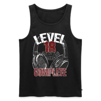 Level 18 complete gamer gamer gamecker Anniversaire Sort - Débardeur bio Premium Homme - noir - Devant - Michal (187cm)