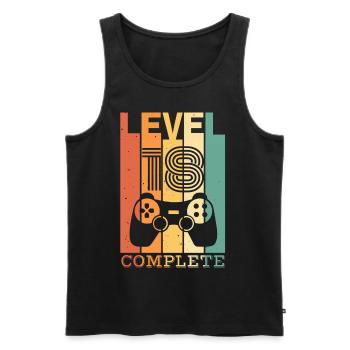 Enfants Niveau 18 ans t-shirt d’anniversaire Gamer - Débardeur bio Premium Homme - noir - Devant - Michal (187cm)