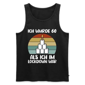 60. Geburtstag Jahrgang 1961 Geschenkidee Lockdown - Männer Premium Bio Tank Top - Schwarz - Vorne - Michal (187cm)