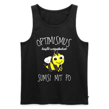 Damen Sumsi mit Po Optimismus Imker Bienen Honig - Männer Premium Bio Tank Top - Schwarz - Vorne - Michal (187cm)