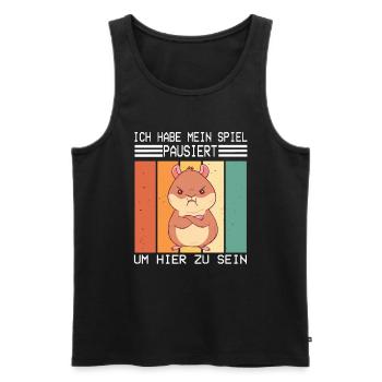 Games Pc Gamer Zocker Ich habe mein Spiel pausiert - Männer Premium Bio Tank Top - Schwarz - Vorne - AI Model Male 178 light (178cm)