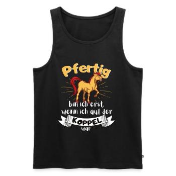Pfertig mit Pferd Pferdefan und Reiterin - Männer Premium Bio Tank Top - Schwarz - Vorne - AI Model Male 178 light (178cm)
