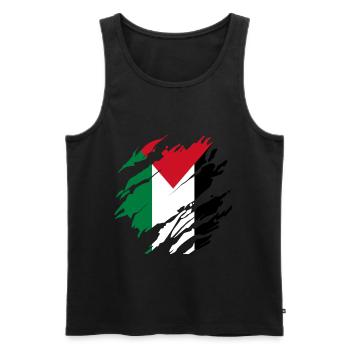 Gaza Palestine Drapeau palestinien - Débardeur bio Premium Homme - noir - Devant - AI Model Male 178 light (178cm)