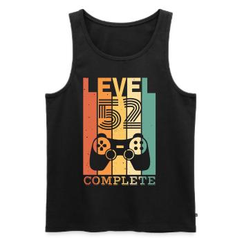 Retro Gamer Level 52 Complete Gifts 52.Anniversaire - Débardeur bio Premium Homme - noir - Devant - Michal (187cm)