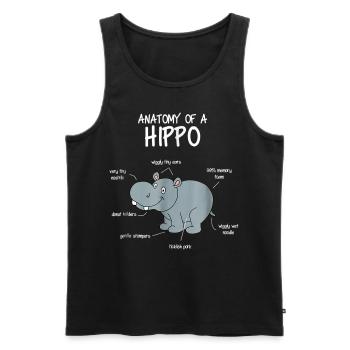 Hippo, cadeau drôle de T-shirt d'hippopotame - Débardeur bio Premium Homme - noir - Devant - Michal (187cm)