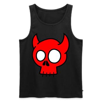 Skull Horns Skull - Men's Premium Organic Tank Top - black - Front - AI Model Male 178 light (178cm)
