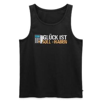 Buchhaltung Glück ist Soll an Haben - Männer Premium Bio Tank Top - Schwarz - Vorne - AI Model Male 178 light (178cm)