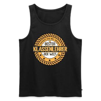 Klassenlehrer Bester der Welt - Männer Premium Bio Tank Top - Schwarz - Vorne - AI Model Male 178 light (178cm)