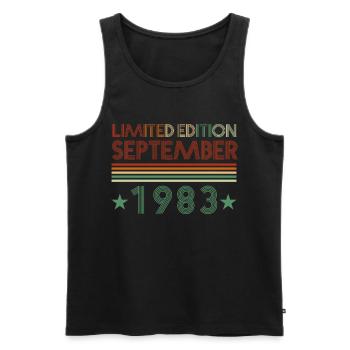 38th birthday September 1983 gift idea - Men's Premium Organic Tank Top - black - Front - Michal (187cm)