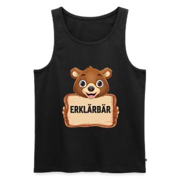 Erklärbär - Männer Premium Bio Tank Top - Schwarz - Vorne - AI Model Male 178 light (178cm)