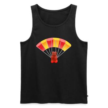 Gummibär mit Fallschirm - Männer Premium Bio Tank Top - Schwarz - Vorne - AI Model Male 178 light (178cm)