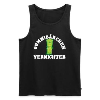 Gummibärchen vernichter - Männer Premium Bio Tank Top - Schwarz - Vorne - AI Model Male 178 light (178cm)