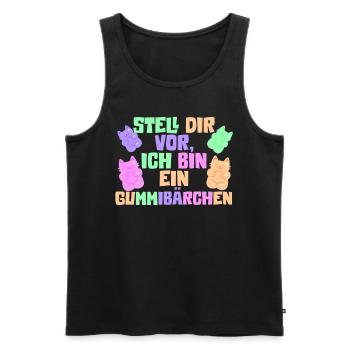 Ich bin ein Gummibärchen - Männer Premium Bio Tank Top - Schwarz - Vorne - AI Model Male 178 light (178cm)
