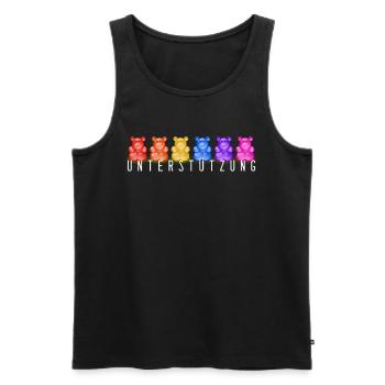 Gummibärenbande - Männer Premium Bio Tank Top - Schwarz - Vorne - AI Model Male 178 light (178cm)