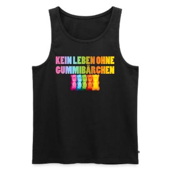 No life without gummy bears - Men's Premium Organic Tank Top - black - Front - AI Model Male 178 light (178cm)