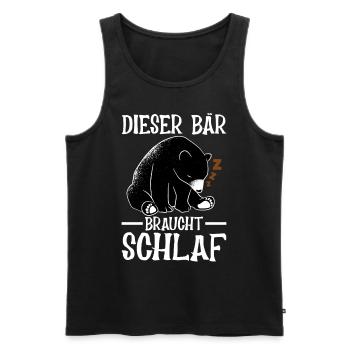 Dieser Bär braucht Schlaf - Männer Premium Bio Tank Top - Schwarz - Vorne - Michal (187cm)