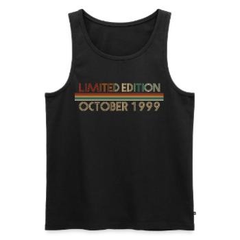 22nd birthday October 1999 gift idea - Men's Premium Organic Tank Top - black - Front - Michal (187cm)