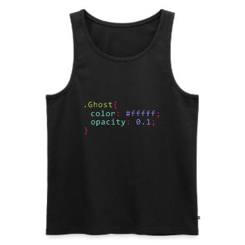 Geist im CSS Format Code für ein Gheis für - Männer Premium Bio Tank Top - Schwarz - Vorne - AI Model Male 178 light (178cm)
