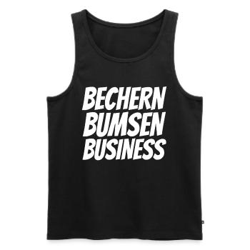 Bechern Bumsen Business - Männer Premium Bio Tank Top - Schwarz - Vorne - Michal (187cm)