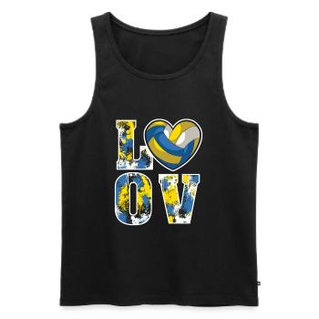 Love Volleyball mit Farbklecksen für Volleyball - Männer Premium Bio Tank Top - Schwarz - Vorne - Michal (187cm)