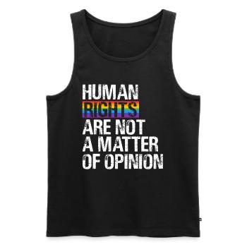 Human rights are not an option - Men's Premium Organic Tank Top - black - Front - AI Model Male 178 light (178cm)