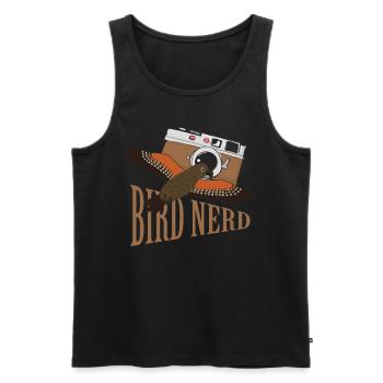 Bird Nerd - Photographie d’oiseaux - Débardeur bio Premium Homme - noir - Devant - Michal (187cm)