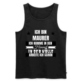 Maurer - Männer Premium Bio Tank Top - Schwarz - Vorne - Michal (187cm)