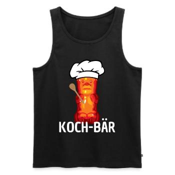 Koch Gummibärchen Küchenchef Koch-Bär - Männer Premium Bio Tank Top - Schwarz - Vorne - AI Model Male 178 light (178cm)