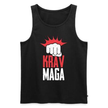 Krav Maga - Débardeur bio Premium Homme - noir - Devant - AI Model Male 178 light (178cm)