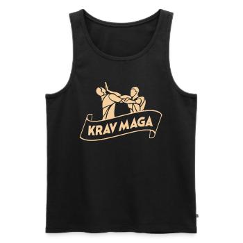Autodéfense Krav Maga - Débardeur bio Premium Homme - noir - Devant - AI Model Male 178 light (178cm)