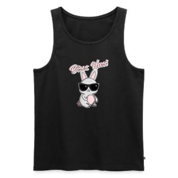 Das Coole Böse Hasi mit Sonnenbrille Böser - Männer Premium Bio Tank Top - Schwarz - Vorne - AI Model Male 178 light (178cm)